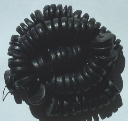 16 inch strand of 16mm Black Coconut Disk Beads