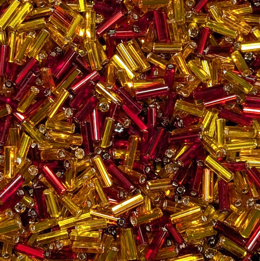 50 Grams Size 3 Bugle Bead Mix - Autumn Fire