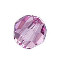 12, 8mm Faceted Round Light Amethyst Preciosa Crystal Beads