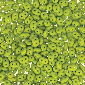 DUO-53410 - 10 Grams Opaque Light Green 2.5x5mm Superduo Beads