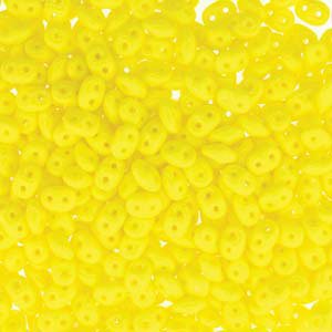 DUO-83120 - 10 Grams Opaque Lemon Yellow 2.5x5mm Superduo Beads