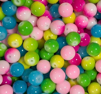 48 8mm Round Neon Mix Chinese Crystal Beads