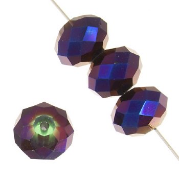 26 8x10mm Faceted Amethyst Lustre Chinese Crystal Donut Beads
