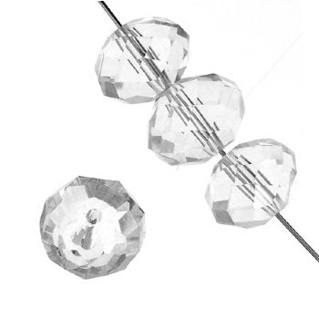 50 4x6mm Faceted Crystal Chinese Crystal Donut Beads