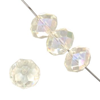 26 8x10mm Faceted Crystal AB Chinese Crystal Donut Beads