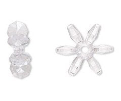 100, 5x14mm Acrylic Transparent Crystal Paddle Wheel Beads