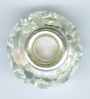 1  8x14mm Faceted Pandora Style Crystal AB Glass Bead