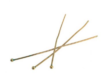 50, 2 Inch 21ga Brass Patina Ball Pins