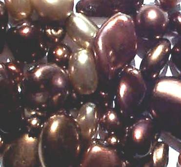 50 Grams of Topaz Glass Pearl Mix (Assorted Shapes and Sizes)