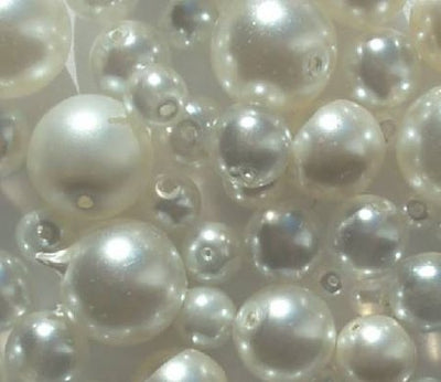 50 Grams of White Cloud Glass Pearl Mix