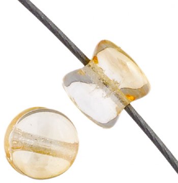 44 4x6mm Crystal Honey Glass Pellet Beads