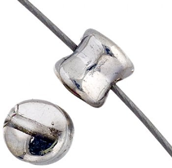 44 4x6mm Crystal Labrador Half Coat Glass Pellet Beads