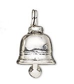 1, 16x12mm Plain Antique Silver Bell Charm / Pendant