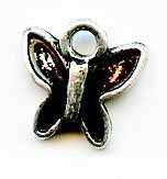 1 10mm Small Antique Silver Butterfly Pendant