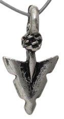1 10x8mm Antique Silver Arrowhead Pendant