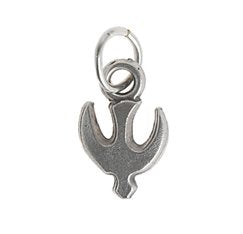 1 12x8mm Mini Antique Silver Dove Pendants