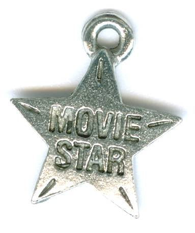 1 14mm Antique Silver Movie Star Pendant