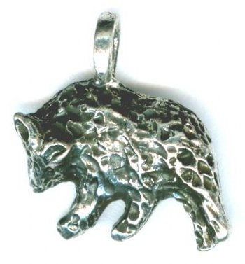 1 14mm Antique Silver Native Bear Pendant