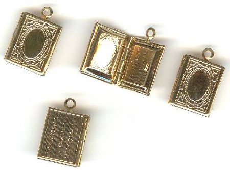 4 14x11mm Gold Plated Rectangle Lockets