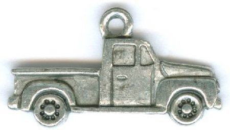 1 14x25mm Antique Silver Pickup Truck Pendant