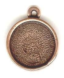 1 15mm Antique Copper Round Pendant Frame