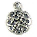 1 15x11mm Round Antique Silver Celtic Knot Pendant