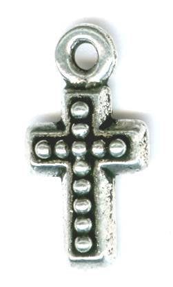 1 15x8mm Antique Silver Cross with Dots