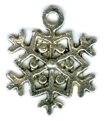 1 16mm Antique Silver Snowflake Pendant