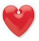 1, 16mm Red Enamel and Silver Heart Pendant