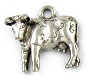 1 16x19mm Antique Silver Cow Pendant