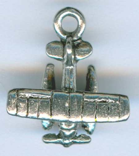 1 17x15mm Antique Silver Float Plane Pendant