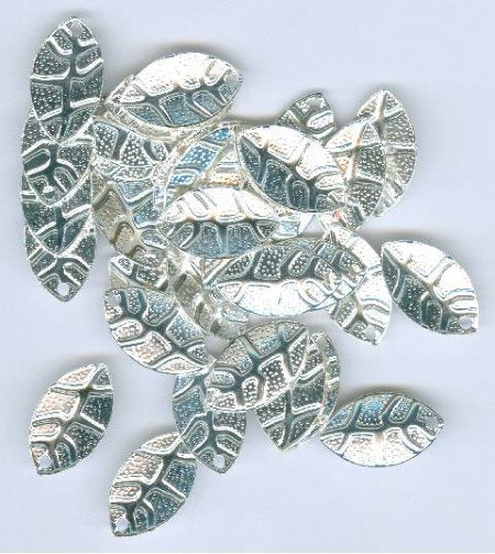 36 18x10mm Silver Plated Leaf Pendants