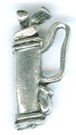 1 19x10mm Antique Silver Golf Bag Pendant