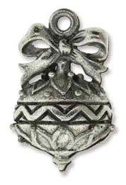 1 20x13mm Antique Silver Christmas Ornament Pendant