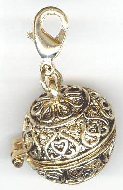 1 20x17mm Antique Gold Round Prayer Box
