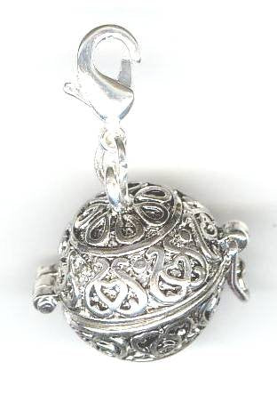 1 20x17mm Antique Silver Round Prayer Box