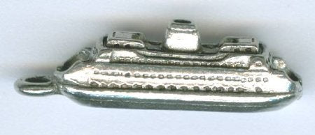 1 24x7mm Antique Silver Ferry Boat Pendant