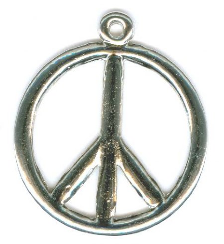 1 27mm Antique Silver Peace Symbol Pendant