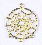 1 28mm Bright Gold Dreamcatcher Pendant