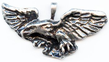 1 41x21mm Antique Silver Spread Winged Eagle Pendant