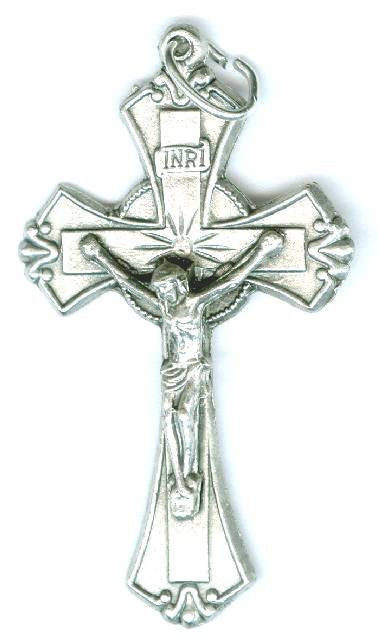1 46x33mm Antique Silver Crucifix Pendant