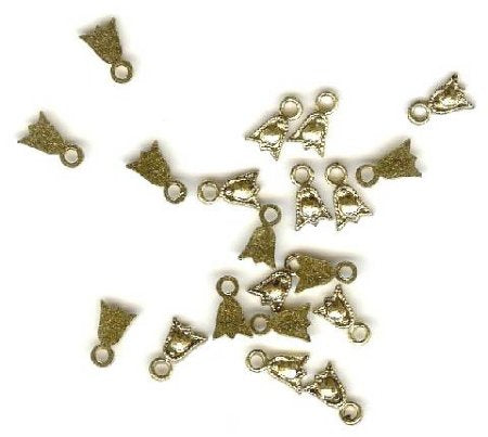 20 7x4mm Brass Dangle Lotus Flower Pendants