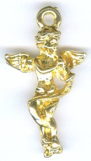 1 24x13mm Antique Gold Angel Pendant
