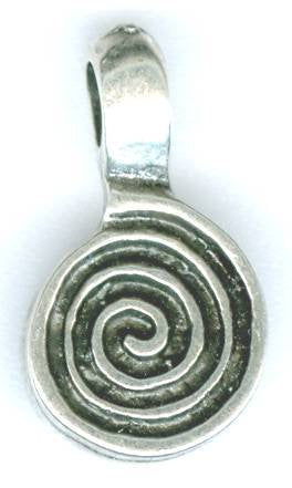 1 16x9mm Antique Silver Spiral Pendant