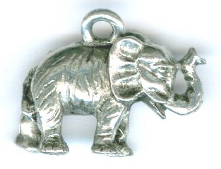 1 19x14mm Antique Silver Elephant Pendant