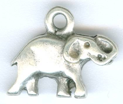 1 13x17mm Brushed Antique Silver Elephant Pendant