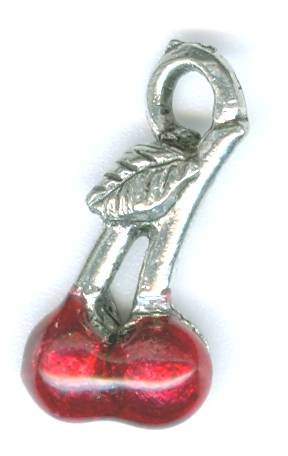1 16mm Enameled Cherry Pendant