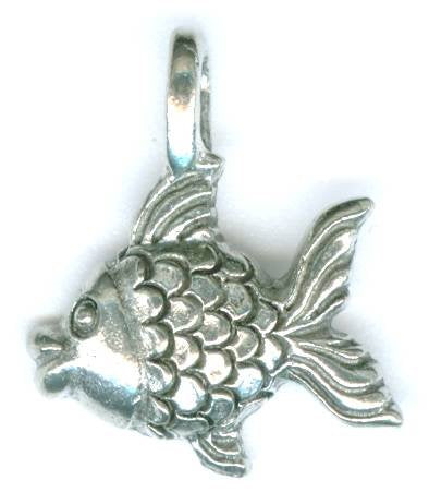 1 17x14mm Antique Silver Fish Pendant