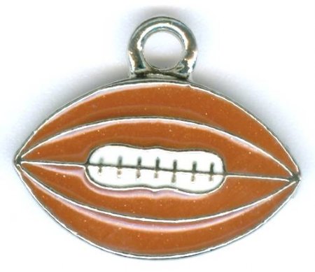 1 11mm Enameled Football Pendant