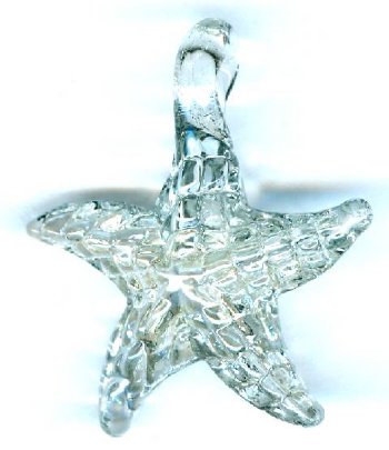 1 30x24mm Crystal Lustre Glass Starfish Pendant